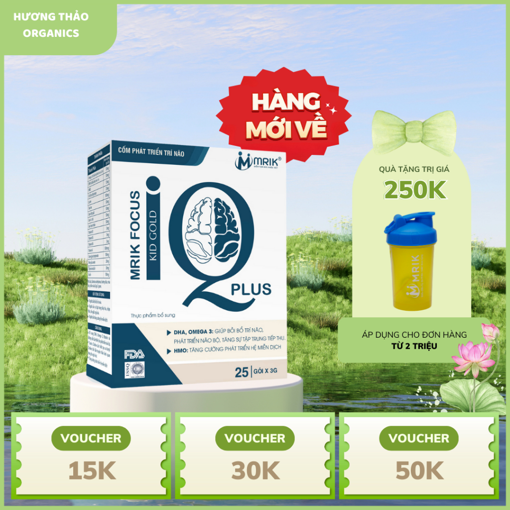 [HÀNG CHÍNH HÃNG] Cốm phát triển trí não MRIK FOCUS KID GOLD IQ PLUS