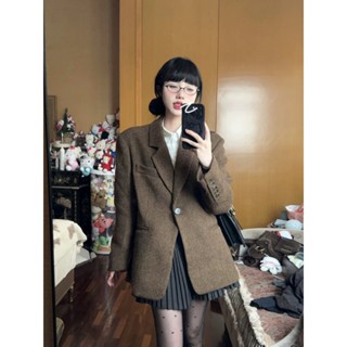 Áo Khoác Blazer Vest Dạ Tweed Nữ Kiểu Dáng Ngắn Quảng Châu Nữ Form Rộng Bigsize Thời Trang Mùa Thu Đông Chali AD2498