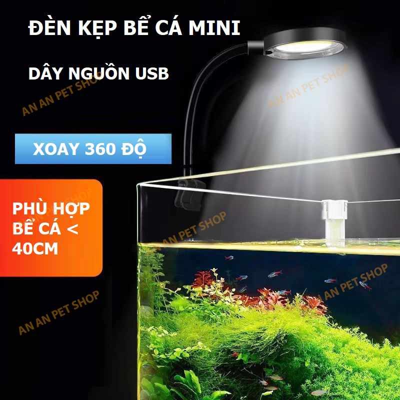 Đèn LED kẹp Bể cá Mini dành cho Hồ cá nhỏ (Có bảo hành)