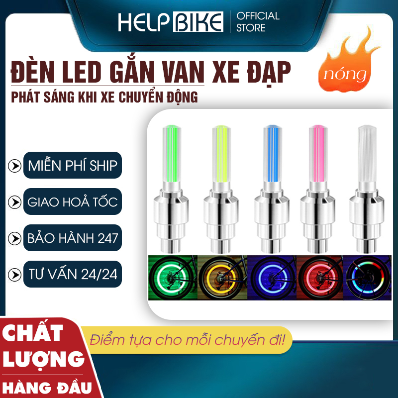 [ ĐÈN VAN ] Đèn xe đạp thể thao, Đèn led gắn van xe đầy đủ màu sắc DV01