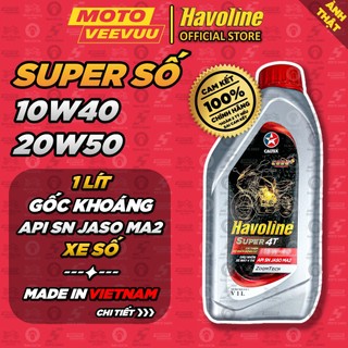 [MTVV] Dầu nhớt số CALTEX HAVOLINE SUPER 4T 10W40 20W50 1 Lít Gốc khoáng có phụ gia<END>