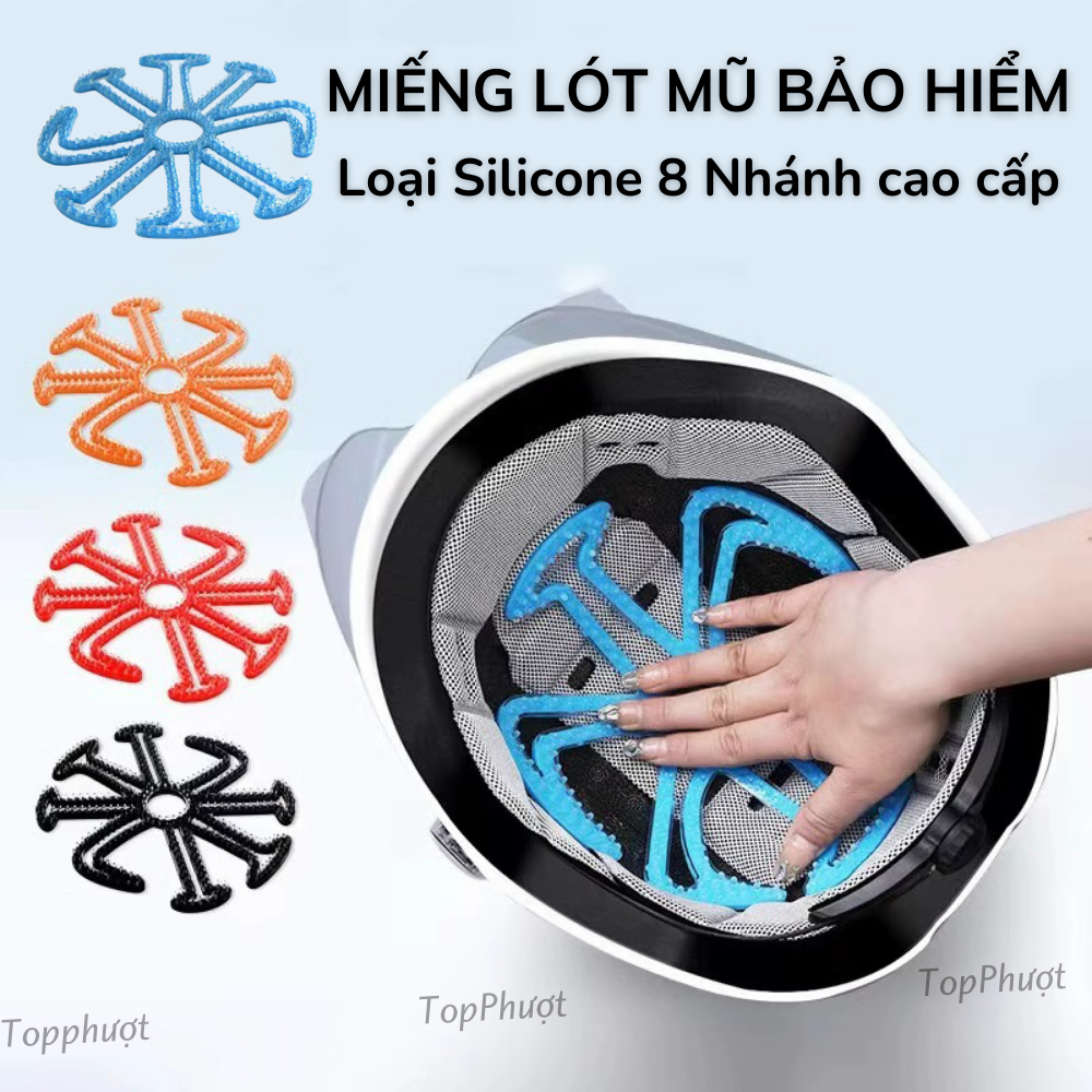 Lót mũ nón bảo hiểm Silicon Massage chống nóng, chống xẹp tóc, thông thoáng làm mát, chăm sóc bảo vệ da đầu