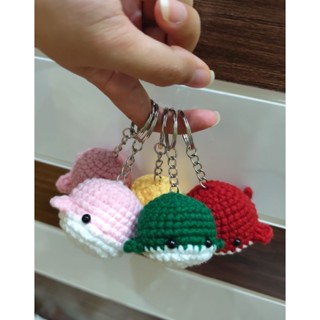 [Sẵn] Quà tặng móc khoá cá voi bằng len handmade
