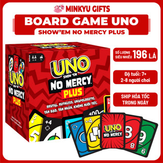 [Boardgame] Uno NO MERCY PLUS 196 Lá, Thiết Kế Nhỏ Gọn, Tụ Tập Vui Chơi Cùng Gia Đình Và bạn Bè