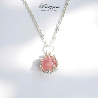  Dây chuyền thiết kế FaeryGem Laurel Flower đá năng lượng full bạc S925 