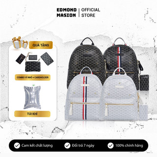 Balo EDMOND MASION da cao cấp tặng ví nhỏ và cardholder đi học đựng laptop EDM EMM