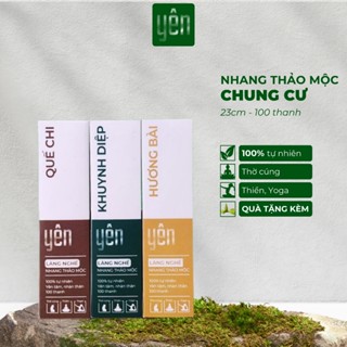 Nhang Thảo Mộc Chung Cư Yên Mix Quế Khuynh Diệp Hương Bài 23cm Hộp 100 Thanh 100 % Tự Nhiên Thờ Cúng