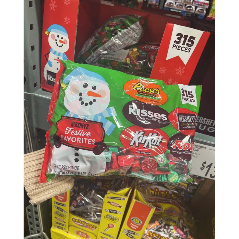 🍫☃️🎅🏻🎄SOCOLA GIÁNG SINH MIX 5 LOẠI CỦA MỸ HERSHEY’S FESTIVE FAVORITES REESE’S KISSES KITKAT ROLO TÚI