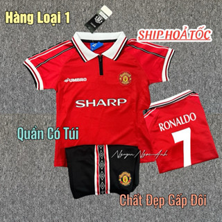 Bộ Quần Áo Bóng Đá Trẻ Em, Áo Đá Banh Cho Bé CLB Manchester United Retro 2007 - Hàng Trẻ Em Cao Cấp Có Túi