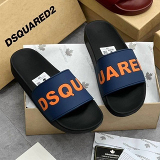 Dép lê nam nữ quai ngang DSQUARED2 chữ cam in nổi, dep DSQ ICON, dép nam boy phố đế cứng đẹp