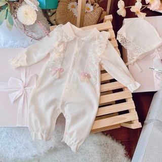 Body Liền Thân Dài Tay Cho Bé Gái Chất Tăm Gạo Mềm Mại, Đay Dặn