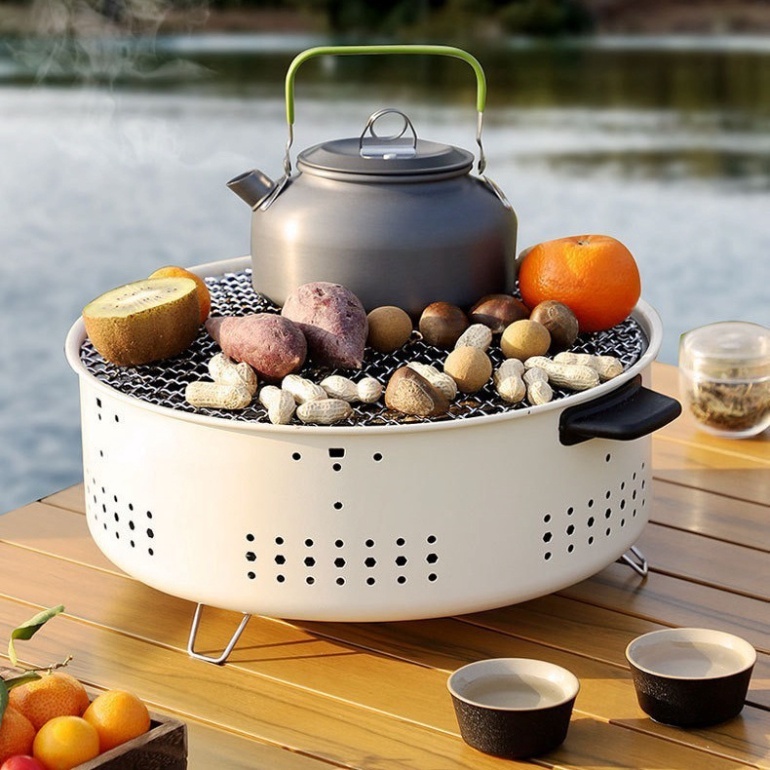 Bếp Nướng Than Hoa , Bếp Nướng Thịt BBQ, Không Khói Chất Liệu Thép Cao Cấp Không Gỉ