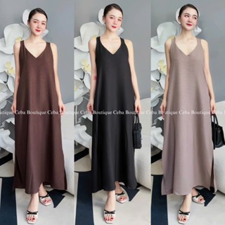  Đầm Suông Cổ Tim Xoắn Lưng Basic D87 CEBA BOUTIQUE Nữ Women Dress 