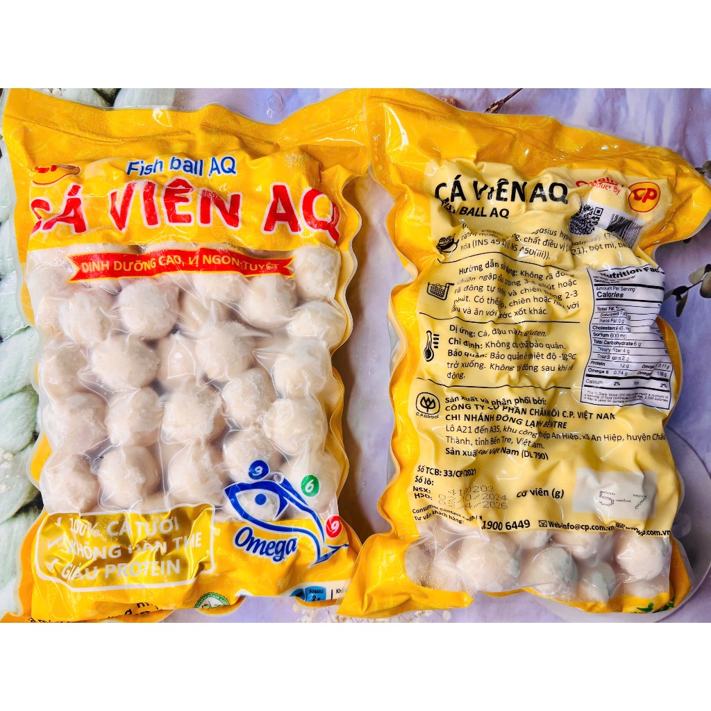 1Kg Cá Viên AQ Hàng CP(gồm 2 gói 500g)