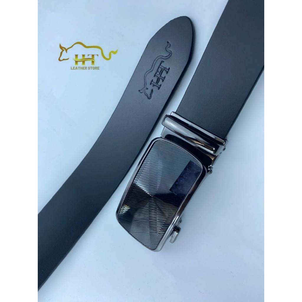 Thắt lưng nam HT LEATHER STORE – HT12 dây nịt nam da bò cao cấp từ nguyên tấm, mặt khóa tự động khôn
