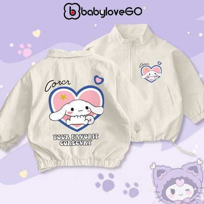 Áo khoác gió cho bé BabyloveGO, áo gió bé gái 2 lớp vải dù chống nước giữ ấm, tránh nắng gió