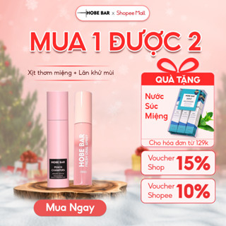 Combo Xịt Thơm Miệng 20ML + Lăn Khử Mùi 20ML HOBEBAR Hương Đào Hơi Thở Thơm Mát Ngăn Tuyến Mồ Hôi Giữ Khô Thoáng