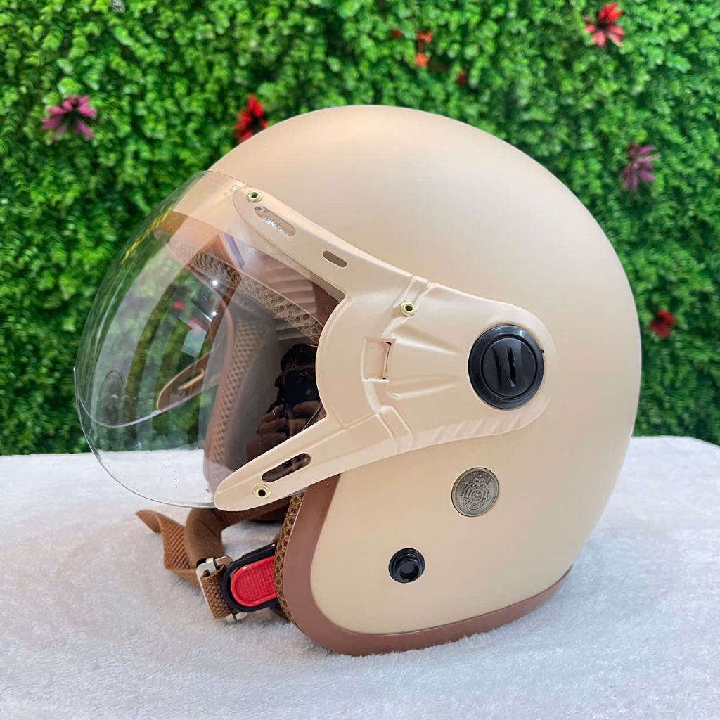 Mũ Bảo Hiểm 3/4 Có Kính Chắn Gió Gọn Nhẹ, Nón Bảo Hiểm 3/4 Thời Trang Cao Cấp Cho Nam và Nữ