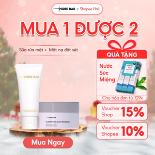 Combo Mặt Nạ Đất Sét 55G + Sữa Rửa Mặt 50ML HOBEBAR Làm Sạch Sâu Lỗ Chân Lông Cấp Ẩm Cho Làn Da Chắc Khỏe