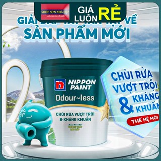 Sơn nước nội thất - Siêu cao cấp - Nippon Odour~less -Chùi rửa- Kháng khuẩn - Bề mặt mờ - 15L