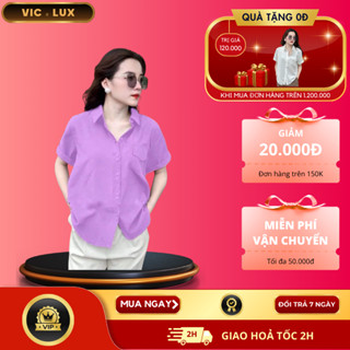 Áo Sơ Mi Cộc Tay Nữ,Chất Vải Đũi Tơ Mềm Mát Thấm Hút Mồ Hôi,Kiểu Dáng trẻ Trung Sang Trọng - V40.