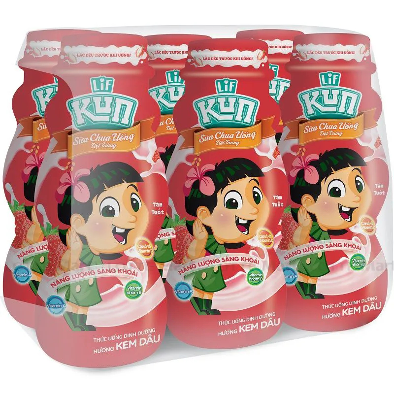 Thùng sữa chua uống Kun 48 chai x 90ml - đủ vị