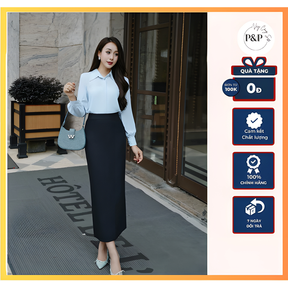 Chân Váy Bút Chì Dáng Dài 90cm Hàng Loại Đẹp 2 Lớp Túi 2 Bên PPVAYCONGSO CV177