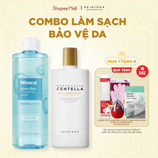 Combo Kem chống nắng Skin1004 Madagascar Centella Air-Fit Suncream Plus + Nước tẩy trang Nature Republic 500ml