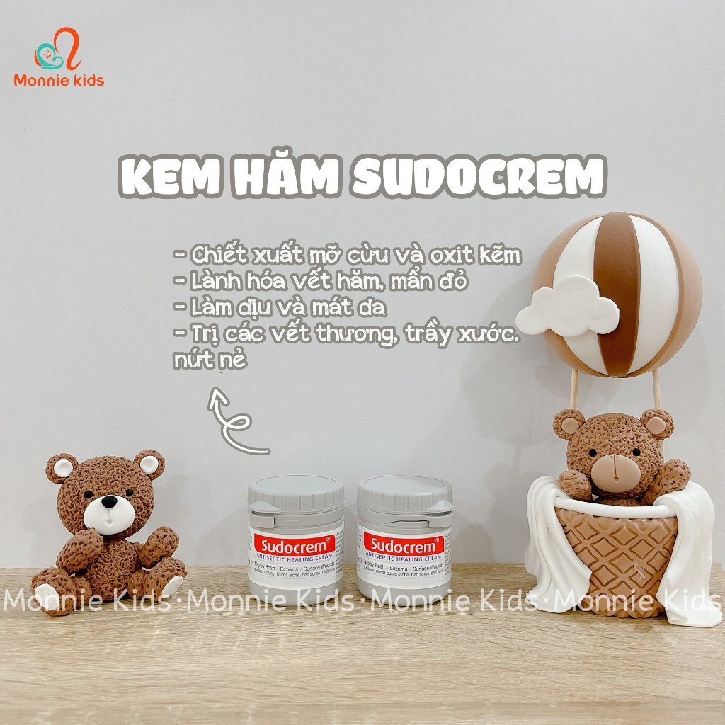 Kem hăm tã cho bé Sudocrem 60g, kem hăm tã dưỡng ẩm an toàn cho trẻ - Monnie Kids