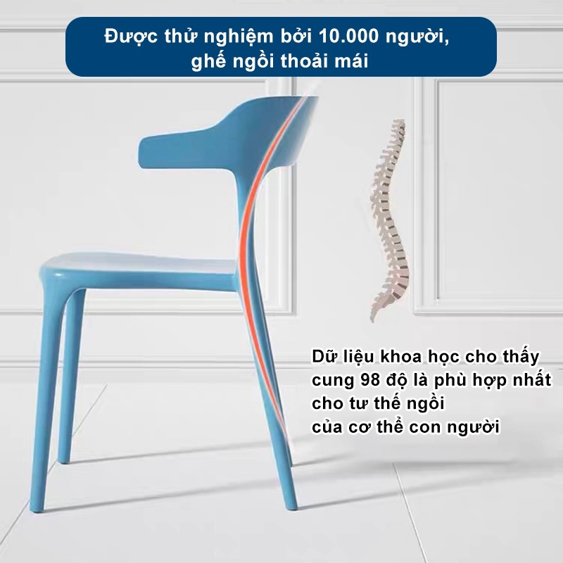 Ghế nhựa Ghế ăn ngoài trời Bền và dễ vệ sinh Đại Có Đệm Tựa Tay Và Tựa Phù hợp với nhiều địa điểm | BigBuy360 - bigbuy360.vn