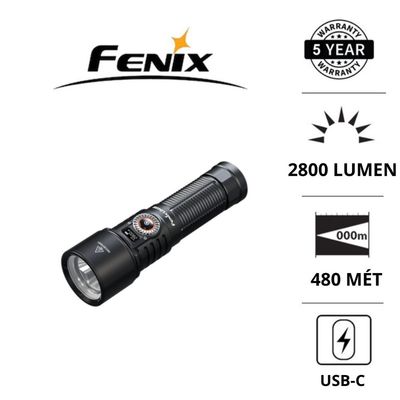 Đèn pin zoom FENIX LD45R 2800 lumens chiếu xa 480m sạc USB-C  pin 21700 5000mAh màn hình OLED