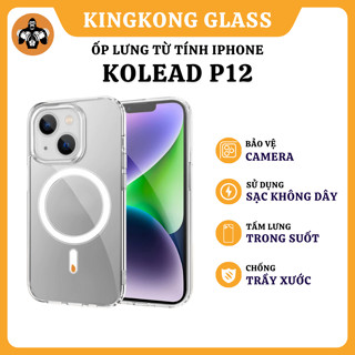 Ốp lưng từ tính trong suốt KOLEAD P12 chống sốc sạc không dây iphone 16 15 14 13 12 11 x xs xsm 8 7 6 Pro Max plus Case