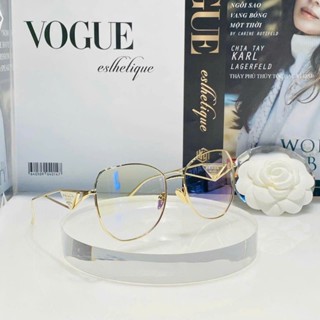 Kính mát nữ prada gọng đa giác cực trẻ trung màu xi trắng, xi vàng , hồng tặng khăn