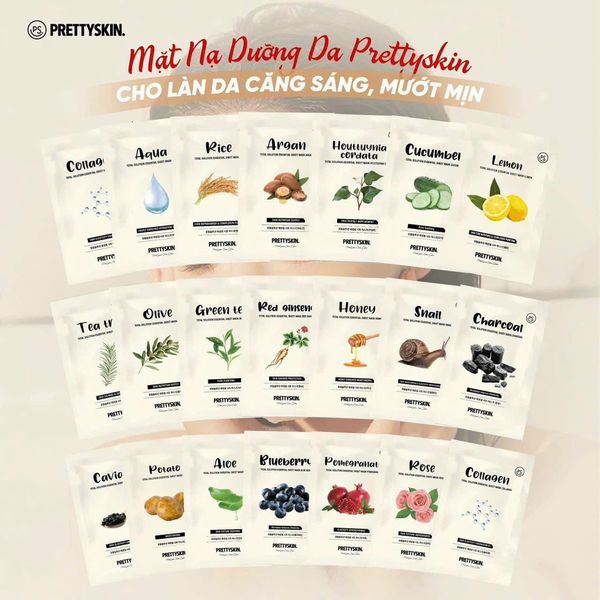 Mặt Nạ tinh chất PrettySkin Total Solution Essential Sheet Mask Hàn Quốc