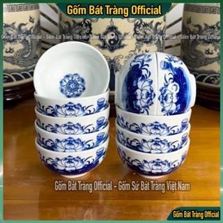  Bát Cơm Thờ Bát Cơm Cúng Bát Tràng Men Lam,Bát Cúng Gia Tiên Vẽ Hoa Sen Cao Cấp 