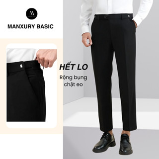 Quần tây nam dáng baggy sidetab tăng cạp, Quần âu nam hàn quốc dày dặn co dãn nhẹ có đai chỉnh eo 6514