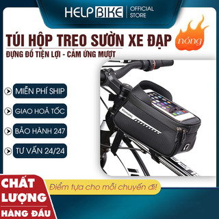  Túi xe đạp thể thao CARBON LOẠI XỊN treo gắn sườn chống nước cảm ứng điện thoại mượt TCB01 