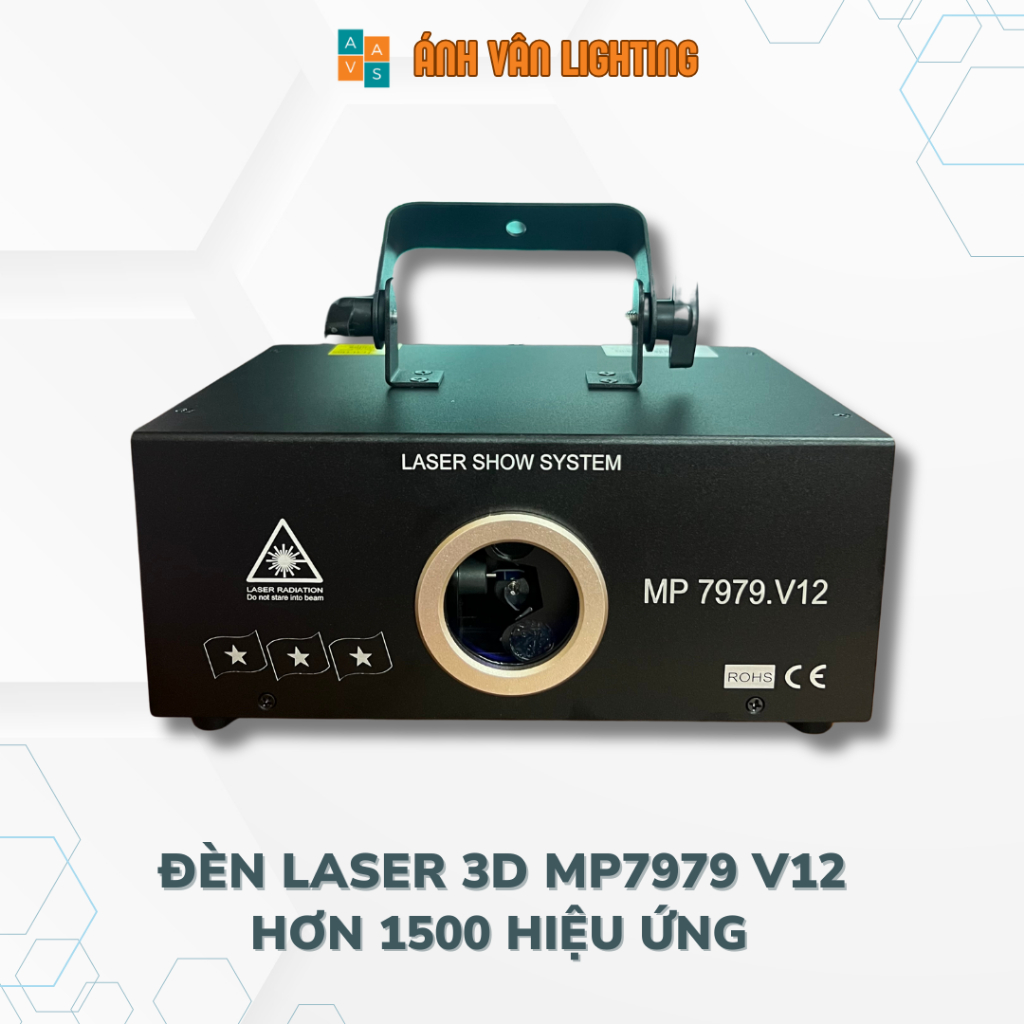 Đèn Laser MP 7979 V12 Chiếu Hình 3D Với Hơn 2000 Hiệu Ứng |Top 1 Đèn Phòng | Cảm Biến Theo Nhạc Cao 