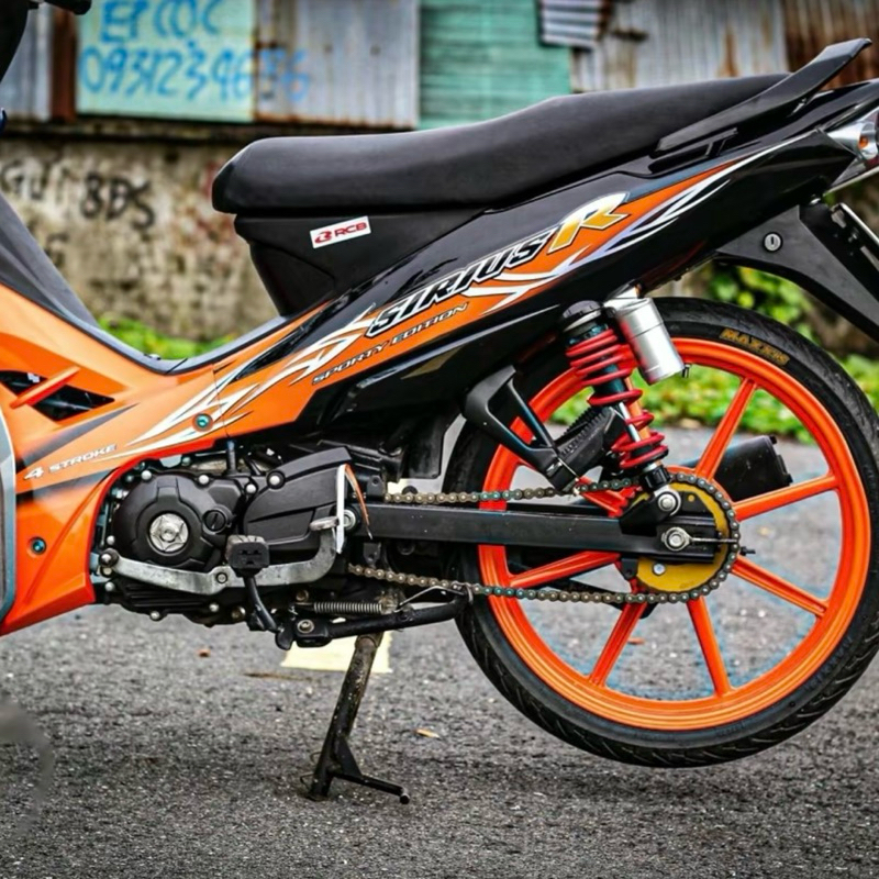 Tem Rời Decal Chế - Mẫu R - sirius - Màu cam bạc Nhãn Dán