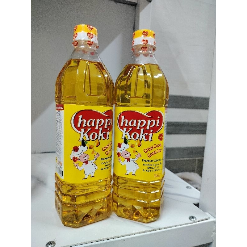 2 chai dầu ăn 1 lít Happy KoKi. Tổng nhận về là 2 lít dầu .