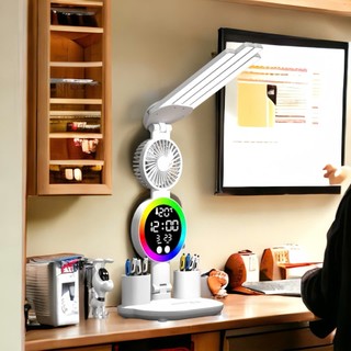  Đèn Học Để Bàn Tích Điện 3 Màu CÓ QUẠT Đèn học tích điện 3200Mh 