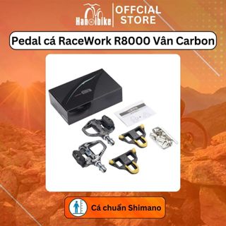 Pedan (bàn đạp) can xe đạp RACEWORK vân carbon (Kèm cá 6 độ) Cho Road, Fixed Gear