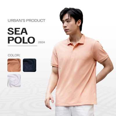 Áo Polo Nam Urban Thun 95% Cotton thấm hút tốt, bền màu, co giãn thiết kế hoạ tiết basic NO.1112 | 2623