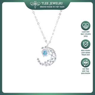 Dây chuyền bạc nữ TLEE mặt trăng đá moonstone lấp lánh TLEE JEWELRY D0152