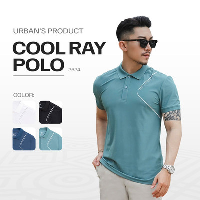 Áo polo nam thun lạnh thể thao URBAN vải RAYON Coolmax Thấm Hút Tốt Dáng Basic trẻ trung co giãn mặc mát NO.27103|2624