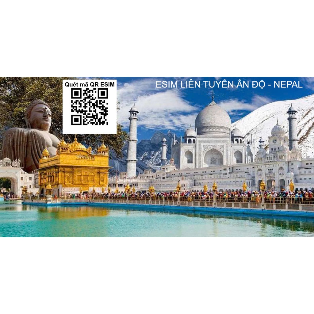 ESIM Liên Tuyến ẤN Độ - Nepal (Tổng 6GB / 8 ngày)
