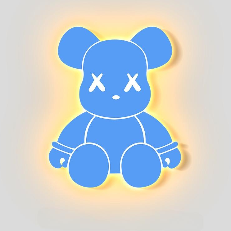 [TRANH TRÁNG GƯƠNG ĐÈN LED CAO CẤP BEARBRICK MÀU SẮC] Treo Phòng Ngủ, Phòng Khách,..