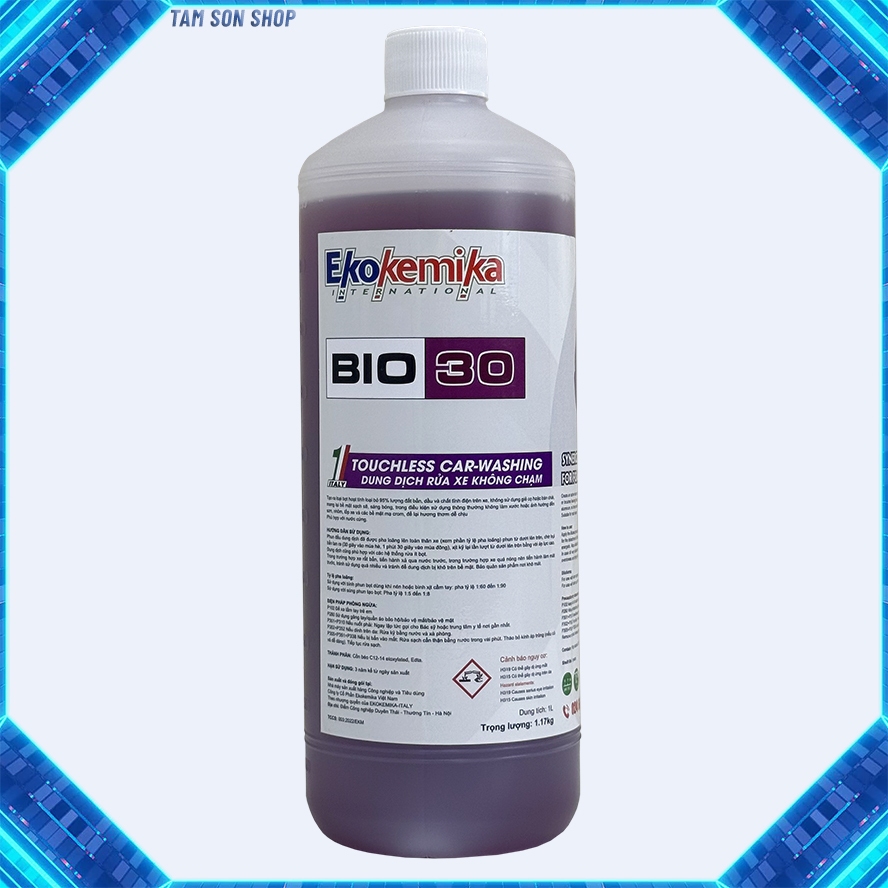 Nước rửa xe không chạm BIO 30 Ekokemika làm sạch ô tô, xe máy - chai 1 lít