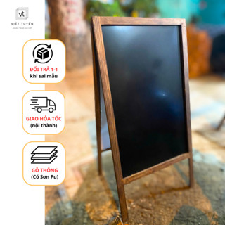Bảng Menu nhà hàng cà phê, chân gỗ gấp, có thể viết phấn trắng - bút dạ quang, kích thước 60x120cm