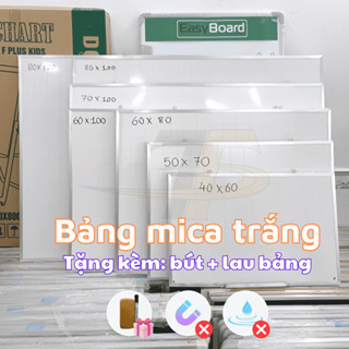 [Hỏa tốc] Bảng mica - bảng trắng viết bút lông KT nhỏ - tặng bút & lau bảng